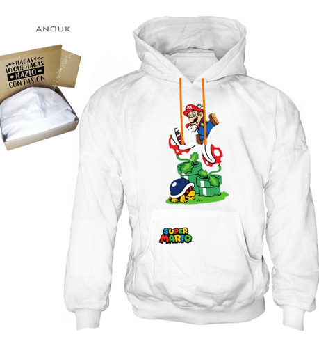 Imagen 8 de 9 de Buzo Hoodie Personalzable Artesanal Super Mario Unisex