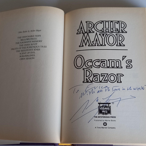 Archer Mayor First Ed. Sgned & Ded. Occam's Razor (Usado)