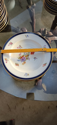 Platos Soperos Porcelana Checoslovaca Pirken Hammer Blanco Floreado