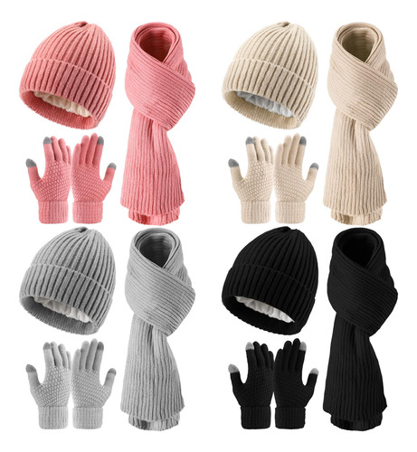 Juego De 12 Guantes De Punto Liitrsh Gorro Bufanda Invierno Color Diseño De La Tela