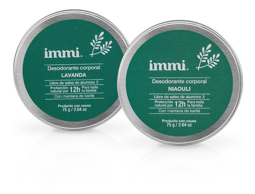 Immi Desodorante Natural Libre Parabenos - 2 Piezas