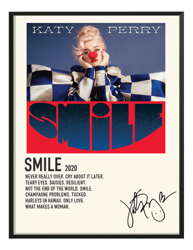 Poster Katy Perry Album Music Tracklist Exitos Smile 80x60
