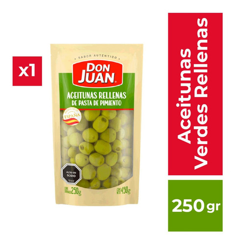 Aceitunas Verdes Don Juan Rellenas Pasta Pimiento 250 G