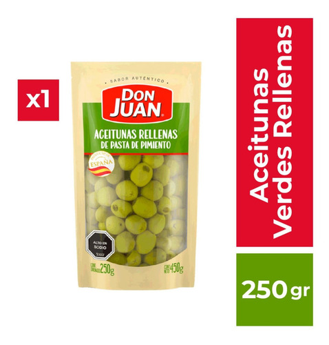 Aceitunas Verdes Don Juan Rellenas Pasta Pimiento 200 G