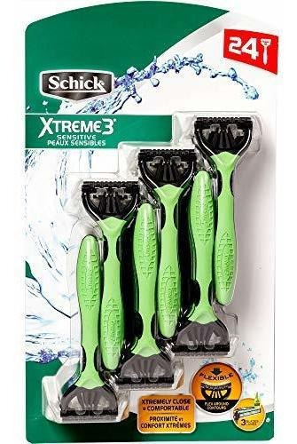 Schick Xtreme 3 Sensible Navaja Desechable (24 Conteo T5twu