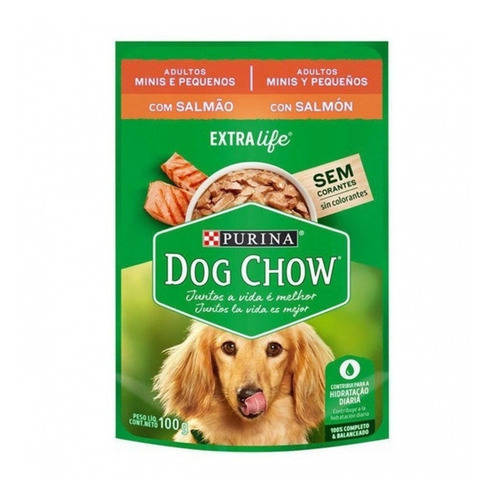 Dog Chow Pouch Mini Y Pequeño Salmon X 100 Gr. X 15 Unid