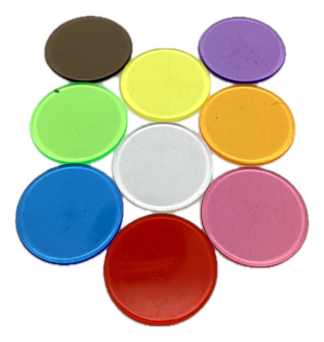 Set 500 Fichas Plásticas Traslucidas Para Contar 22 Mm
