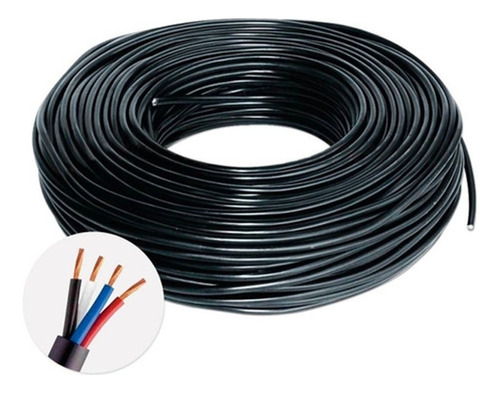 Cabo Pp 4x1,5 Mm - 100 Metros Preto 127V/220V