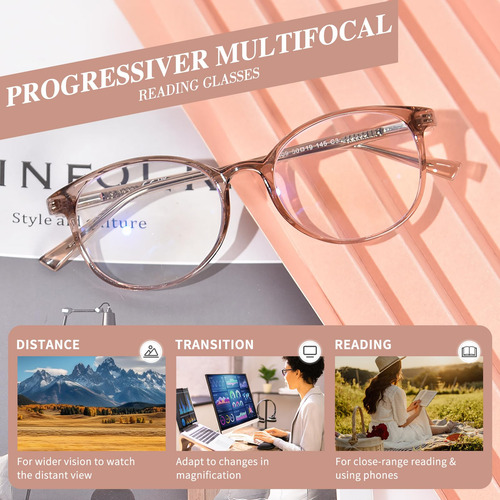 Óculos De Leitura Multifocais Progressivos Optofendy Tr90 Wo