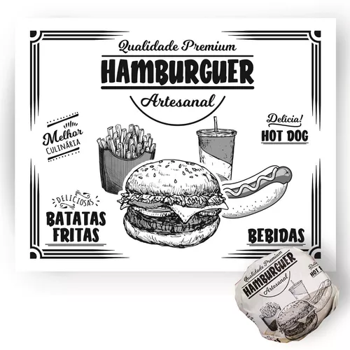 EMBALAGEM HAMBURGUER TRADICIONAL PERSONALIZADA - 5000 UNIDADES