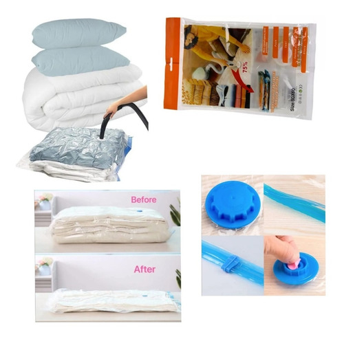 10 Bolsas Alto Vacío Almacenamiento Empaque Ropa Profesional