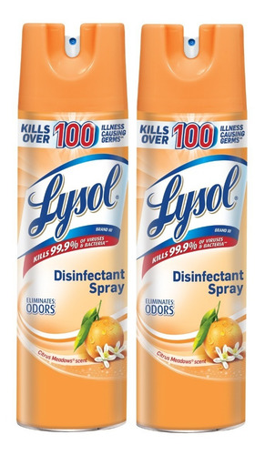 Lysol Desinfectante En Spray 19oz X2