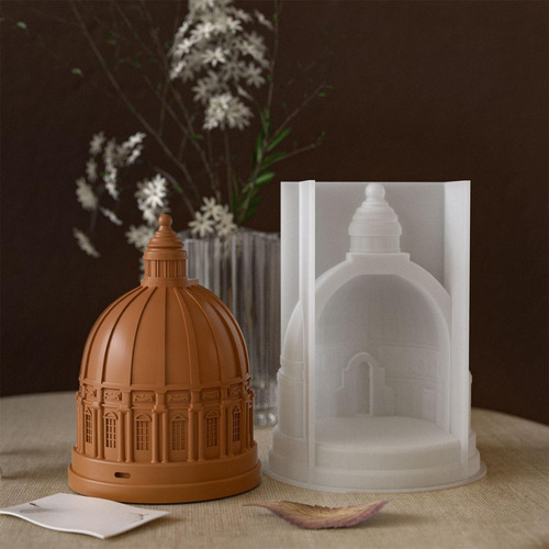 Molde Silicón Candelabro Forma Castillo Para Epoxi