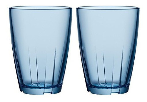 Kosta Boda Bruk - Par De Vasos De 11.56 Onzas, Azul Agua, Gr