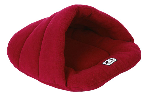 Cama Para Mascotas De Color Rojo Oscuro, Acolchada En Algodó