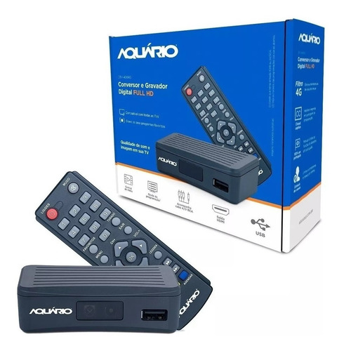 Mini Conversor Digital Aquario De Tv Full Hd Dtv-4000