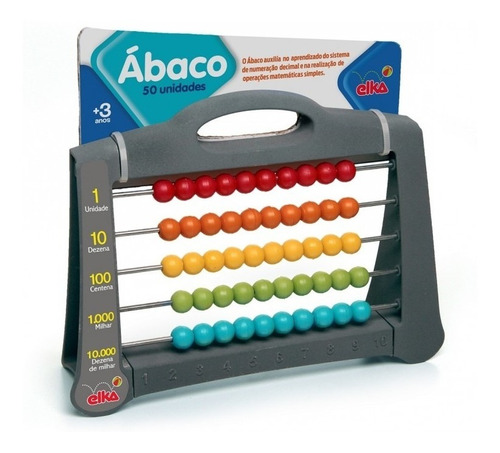 Abaco 50 Contador Plastico Escolar C/50 Bolinhas - Elka 1001