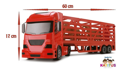 Imagem 4 de 4 de Caminhão Brinquedo Haras Com 4 Cavalos Carreta Com Rampa