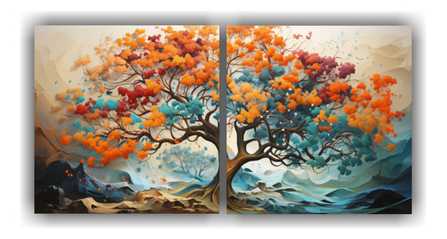 160x80cm Cuadros Decorativos Abstractos - Árbol De Roble