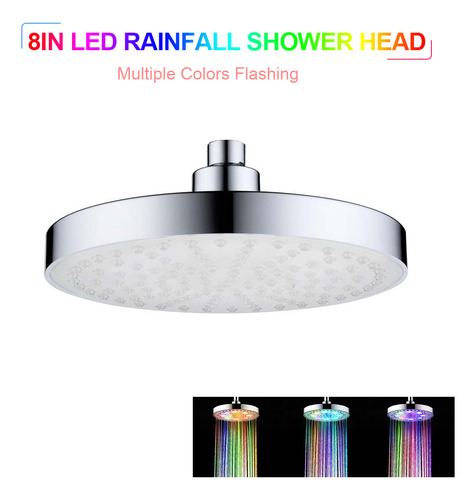 Regadera Led 8 Pulgadas Cambio De Color Automático Para Baño