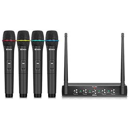 Sistema De Micrófono Inalámbrico Pro Uhf De 4 Canales...