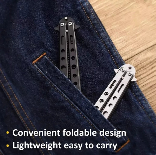 Cuchillo Plegable Con Forma De Mariposa De Acero Inoxidable