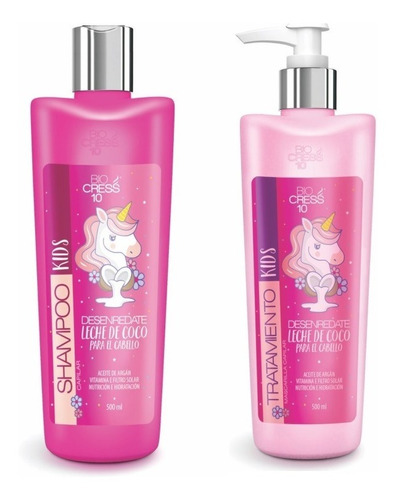 Kit Shampoo + Tratamiento Leche De Coco Kids Biocress10