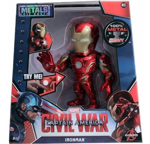 Marvel Capitán América Civil War Iron Man Figura Metal Jada