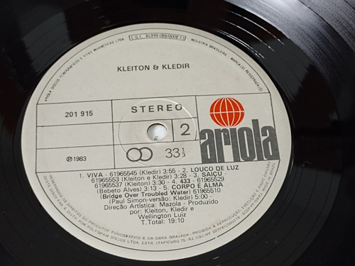 Lp - Kleiton & Kledir / Nem Pensar / Rock Nacional (b1) (Usado)