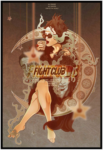 Cuadro Poster Premium 33x48cm Club De La Pelea Ilustracion
