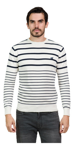 Sweater Pullover Rayado Algodón Moda Hombre Mistral 40051-7