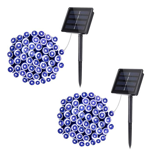 Cadena De Luces Solares De 33 Pies 100 Luces Led De Navidad