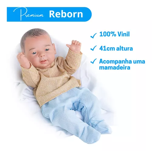 Bebê Reborn Boneco Menino Realista Brinquedo Banho Silicone