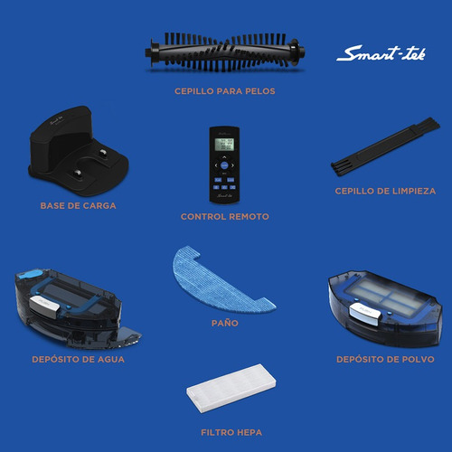 Aspiradora Robot Smart-tek Ava Pro + Mopper Color Negro