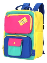 Comprar Mochila Himawari 8029 Repelente Al Agua Colorida Divertida. Color Amarillo Diseño De La Tela Poliéster