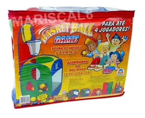 Jogo Basket Ball Game 60 Bolinhas Cesta Barraca Toca Brinquedo Basquete  Braskit