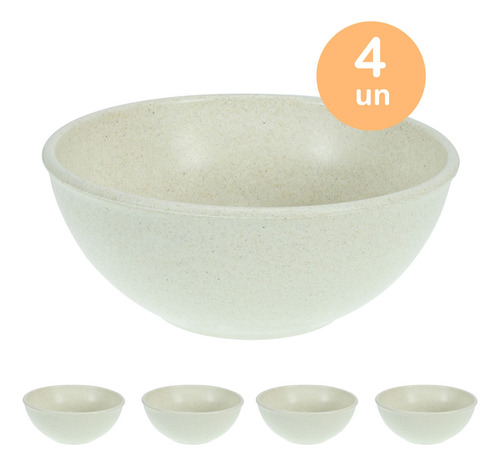 4un Tigela 500ml Bowl Cumbuca Vasilha Sopa Caldo Bege