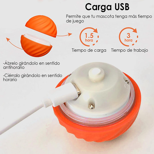 Pelota Interactiva Para Perros Juguete De Rebote Recargable