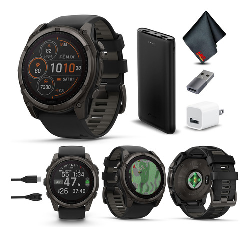 Garmin Fenix 8 51mm Solar Sapphire Smartwatch Gris Carbono M