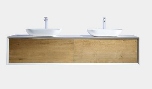 Mueble De Baño Vigo 140, Blanco Y Madera Marca Castel (h.r).