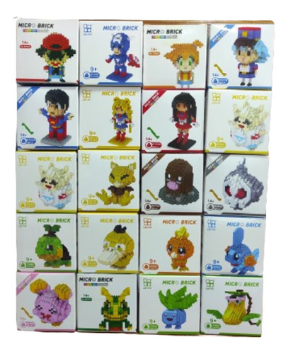 Micro Brick Bloques Pokemon, Sailor Moon, Marvel, Disney