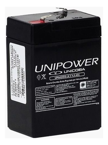 Bateria 6v 4,5ah Unipower - Moto Elétrica, Brinquedos