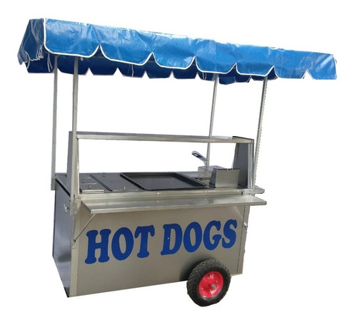 Carrito De Ace Inox Para Hot Dogs Y Hamburguesa  De 1.45 Mts