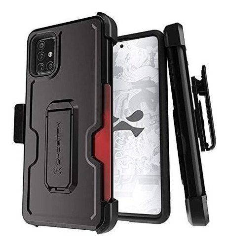 Funda Para Galaxy A01 Clip Para Cinturón Color Negro Mate   