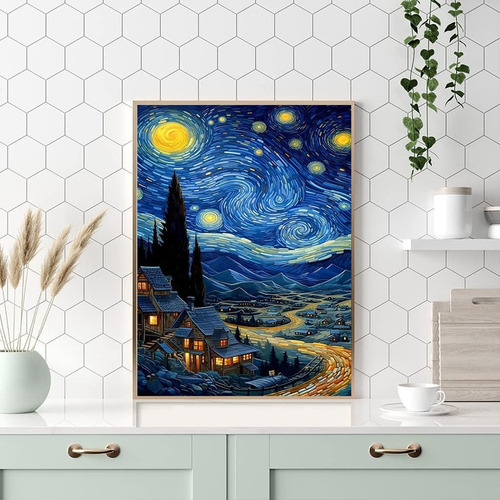 Hh F Kits De Pintura De Diamante 5d Noche Estrellada 30 X 40