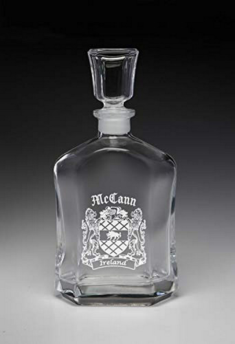 Decantador De Whisky Mccann Irish Coat Of Arms (grabado En A