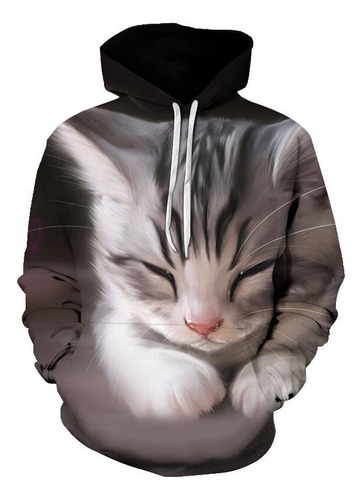 Dibujos Animados Kawaii Sudaderas 3d Impreso Gato De Gran Ta