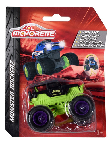 Majorette Monster Rockerz Jeep Wrangler Con Jaula Antivuelco