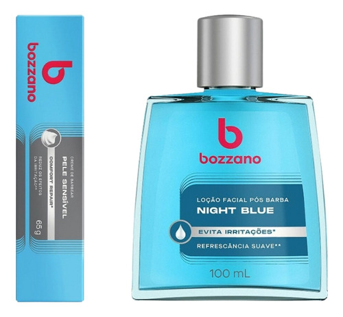 Kit Bozzano Creme Barbear Pele Sens+loção Night Blue