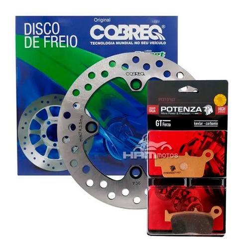 Disco Freio Traseiro Xre 300 Cobreq+pastilha Potenza Traseir